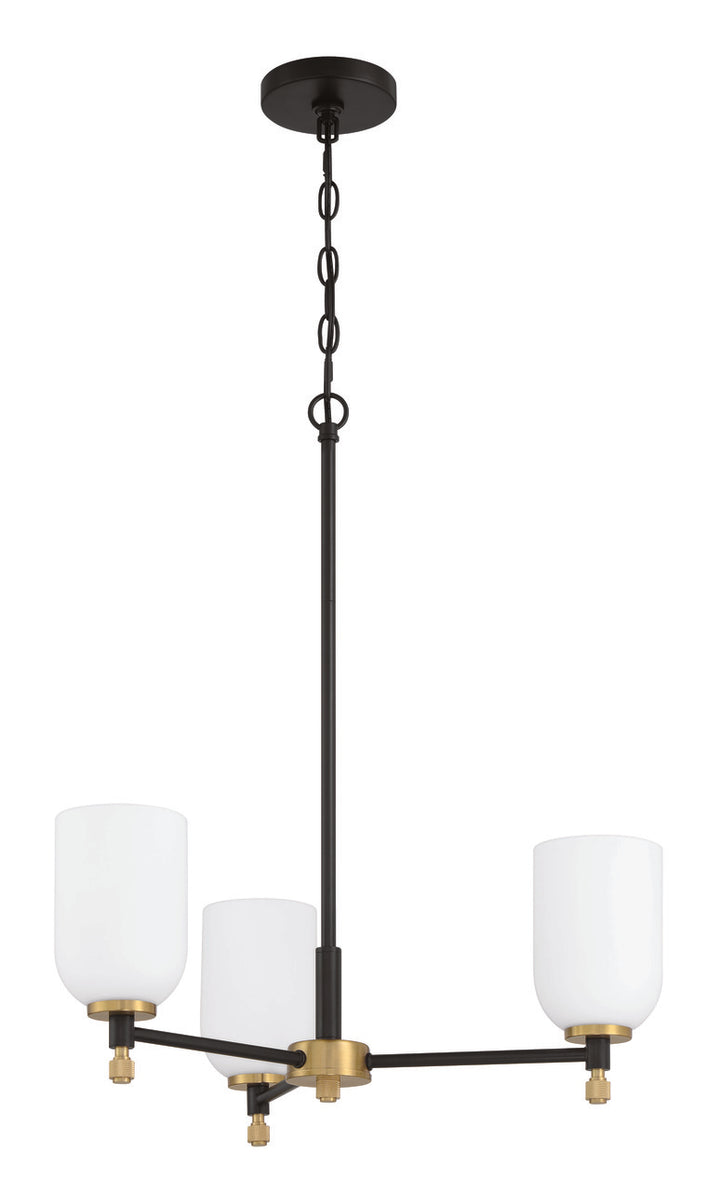 Council Chandelier in Flat Black/Satin Brass by Craftmade