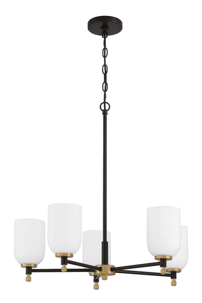 Council Chandelier in Flat Black/Satin Brass by Craftmade