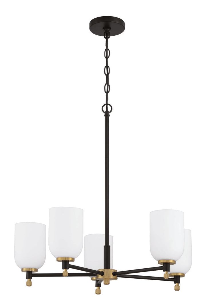 Council Chandelier in Flat Black/Satin Brass by Craftmade