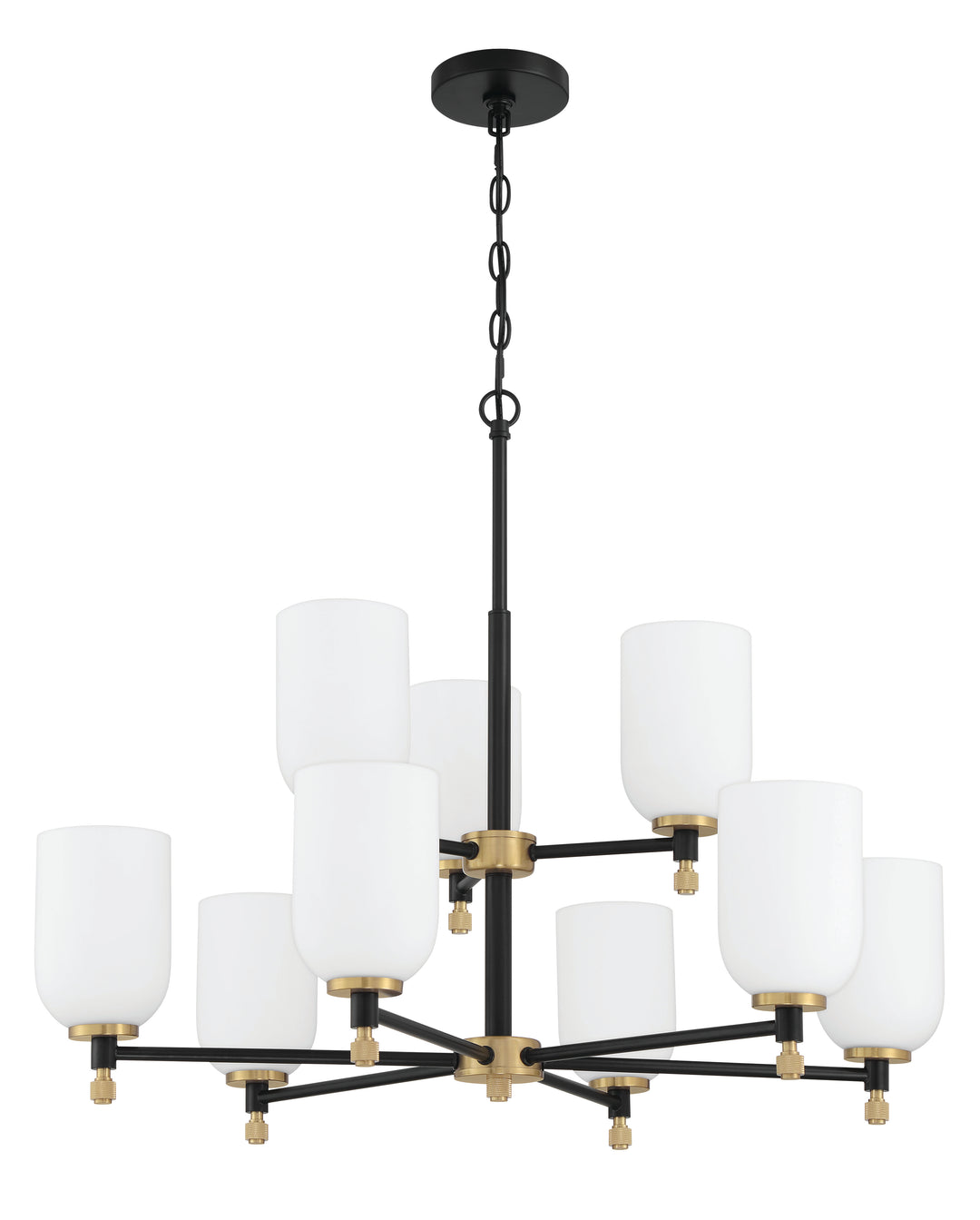 Council Chandelier in Flat Black/Satin Brass by Craftmade