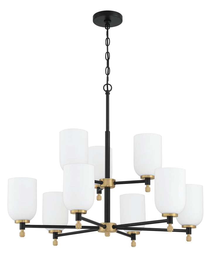 Council Chandelier in Flat Black/Satin Brass by Craftmade