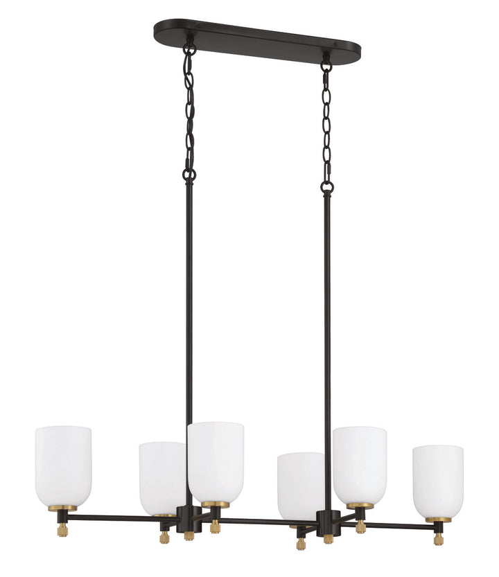 Council 6-Light Island Light in Flat Black/Satin Brass by Craftmade