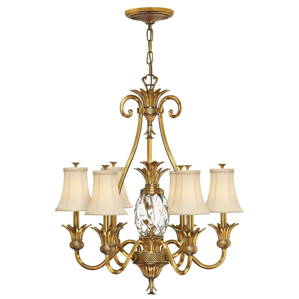 Plantation Single Tier Chandelier in Burnished Brass by Hinkley
