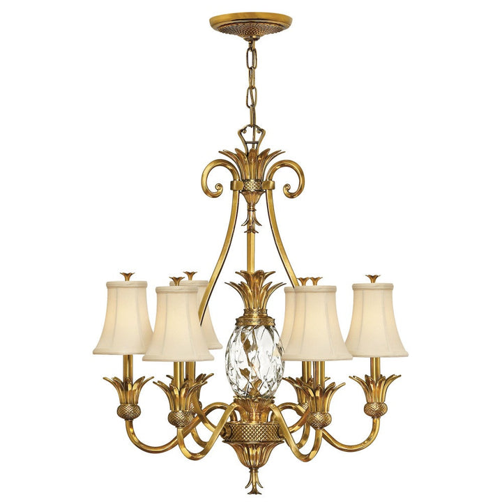Plantation Single Tier Chandelier in Burnished Brass by Hinkley