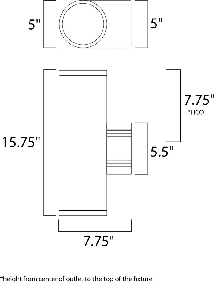 Lightray Wall Sconce dimensions diagram