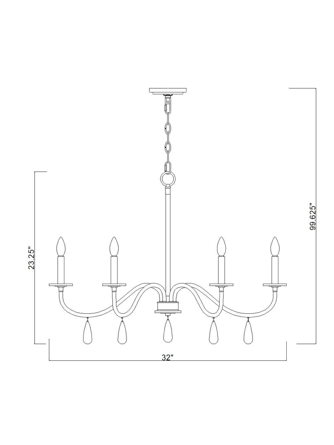 Toussant - 6 Light Chandelier