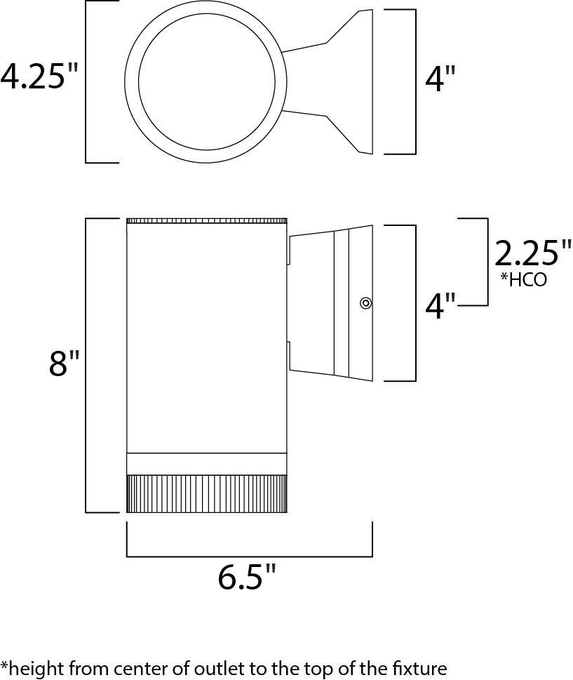 Lightray Wall Sconce dimensions diagram