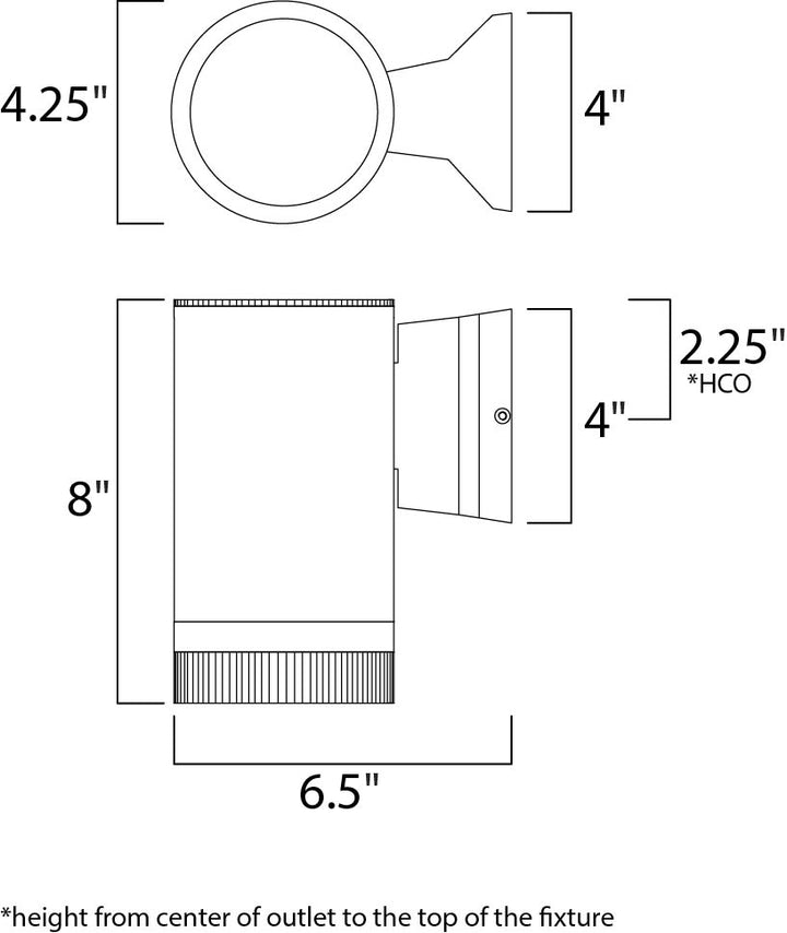 Lightray Wall Sconce dimensions diagram