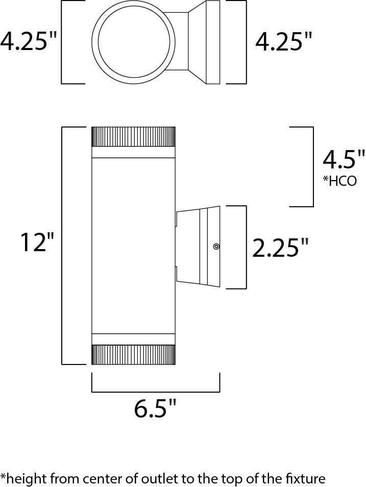 Lightray Wall Sconce dimensions diagram
