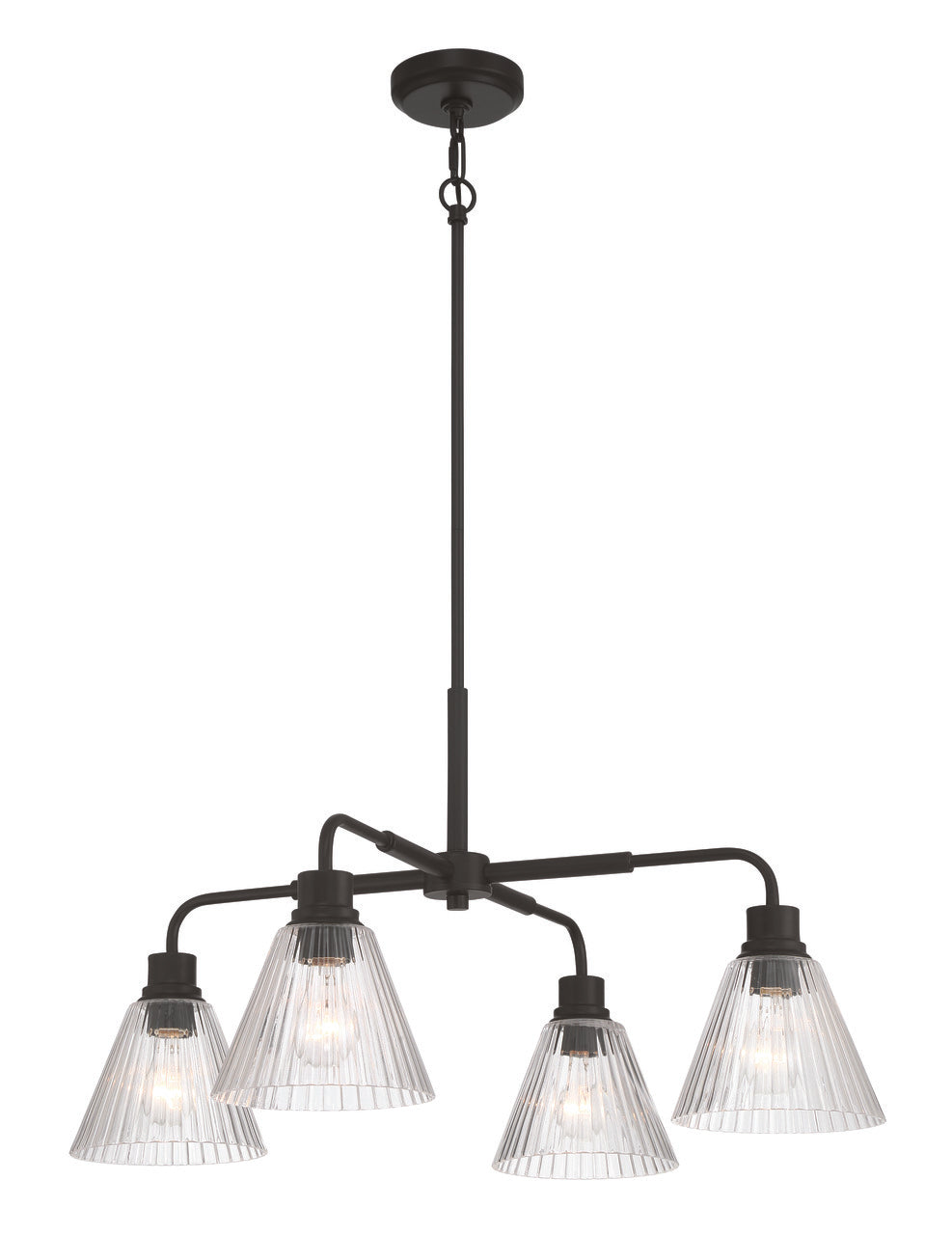 Pleated Chandelier in Flat Black by Craftmade