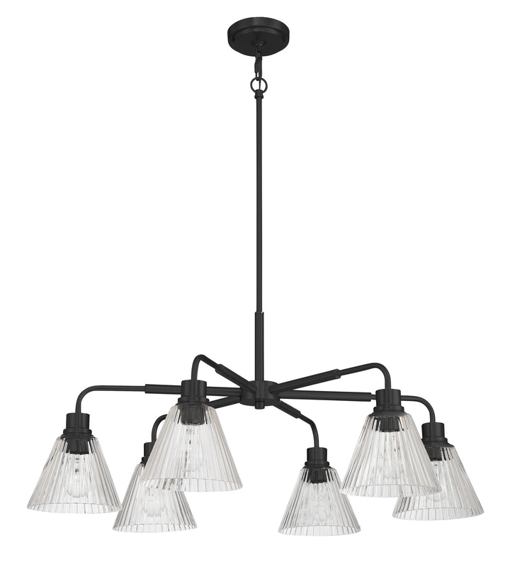 Pleated Chandelier in Flat Black by Craftmade