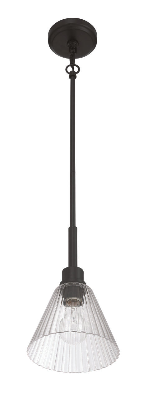 Pleated Pendant in Flat Black by Craftmade