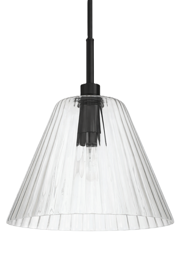 Pleated Pendant in Flat Black by Craftmade