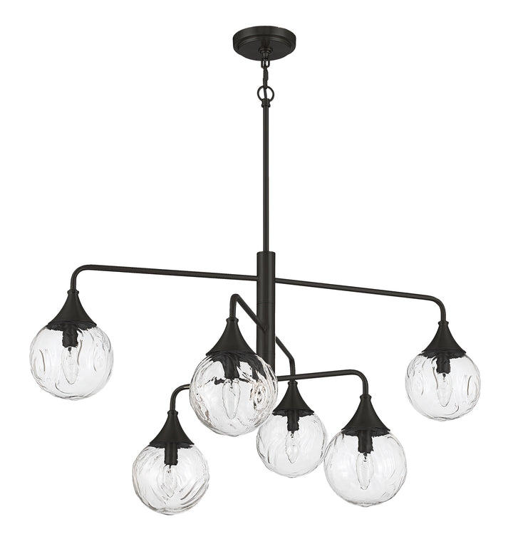 Reflection 6-Light Chandelier in Flat Black by Craftmade