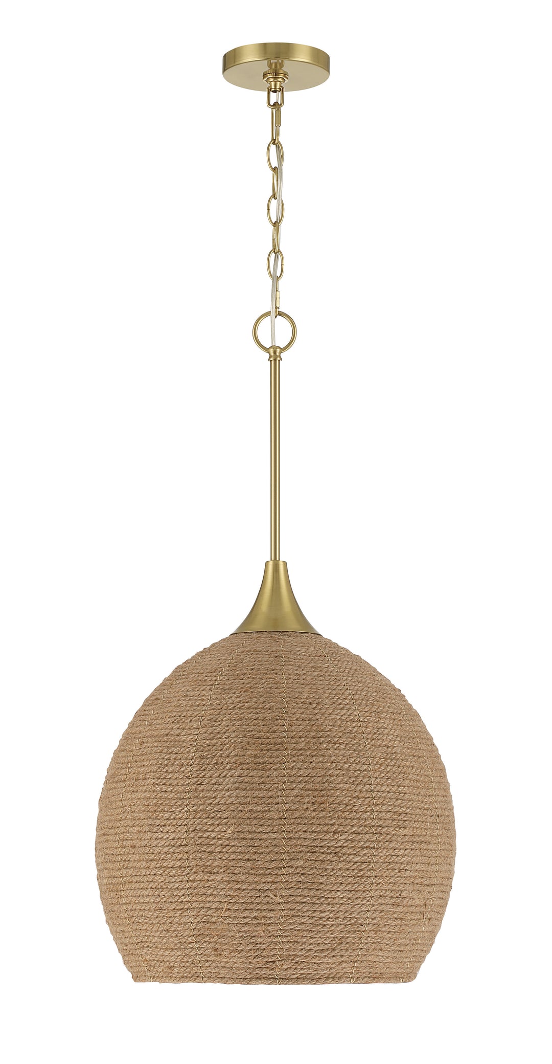 Keira Rope Pendant in Satin Brass/Natural by Craftmade