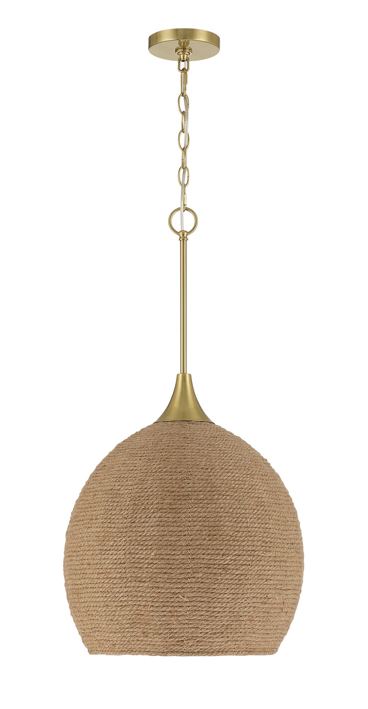 Keira Rope Pendant in Satin Brass/Natural by Craftmade