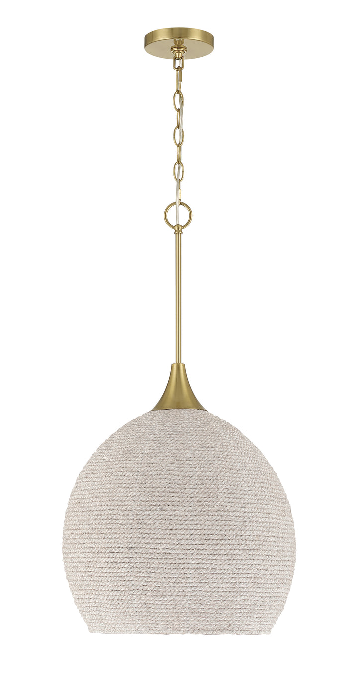 Keira Rope Pendant in Satin Brass/White by Craftmade
