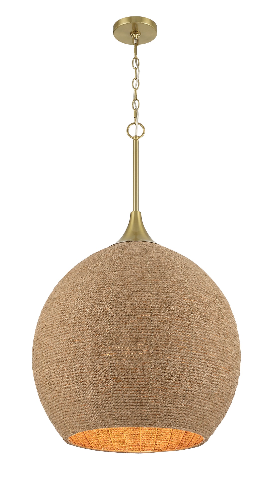 Keira Rope Pendant in Satin Brass/Natural by Craftmade
