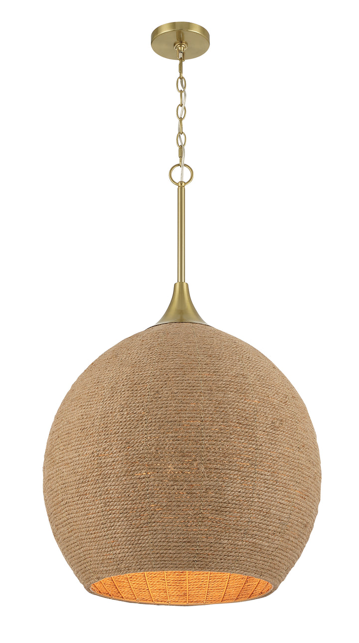 Keira Rope Pendant in Satin Brass/Natural by Craftmade