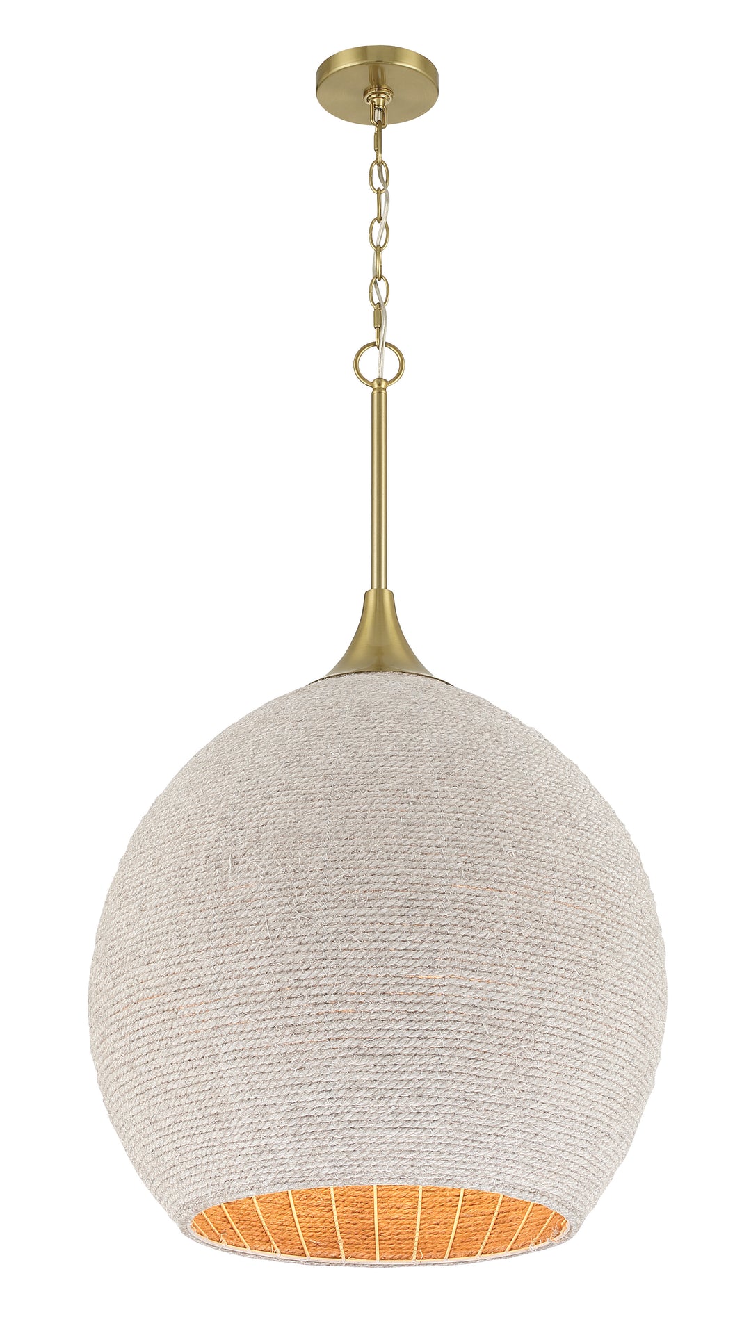 Keira Rope Pendant in Satin Brass/White by Craftmade
