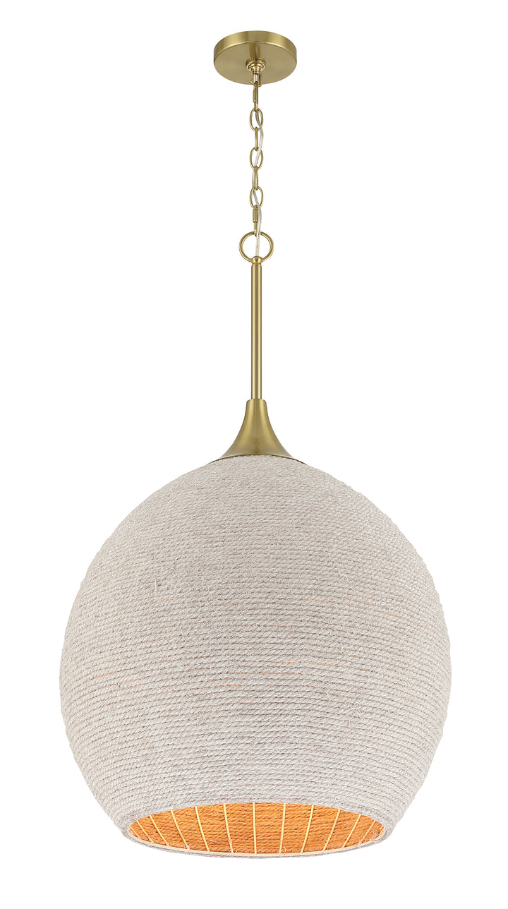 Keira Rope Pendant in Satin Brass/White by Craftmade