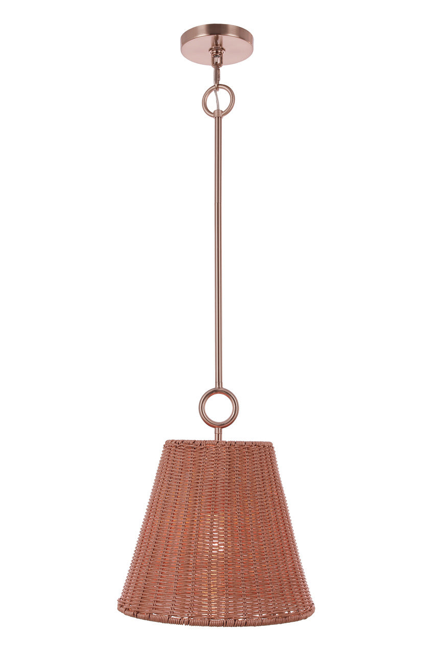 Kirsten Pendant in Premium Bronze / Natural Rattan Shade by Craftmade