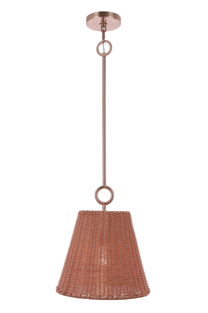 Kirsten Pendant in Premium Bronze / Natural Rattan Shade by Craftmade