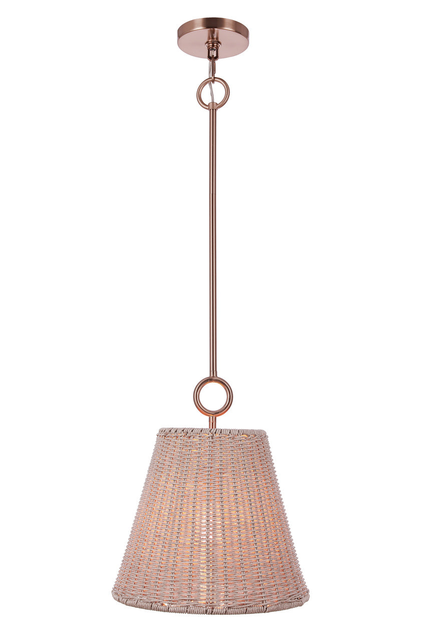 Kirsten Pendant in Premium Bronze / White Finished Rattan Shade by Craftmade