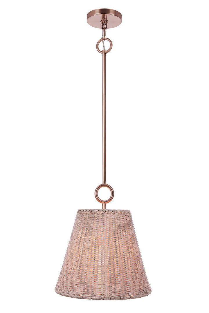 Kirsten Pendant in Premium Bronze / White Finished Rattan Shade by Craftmade