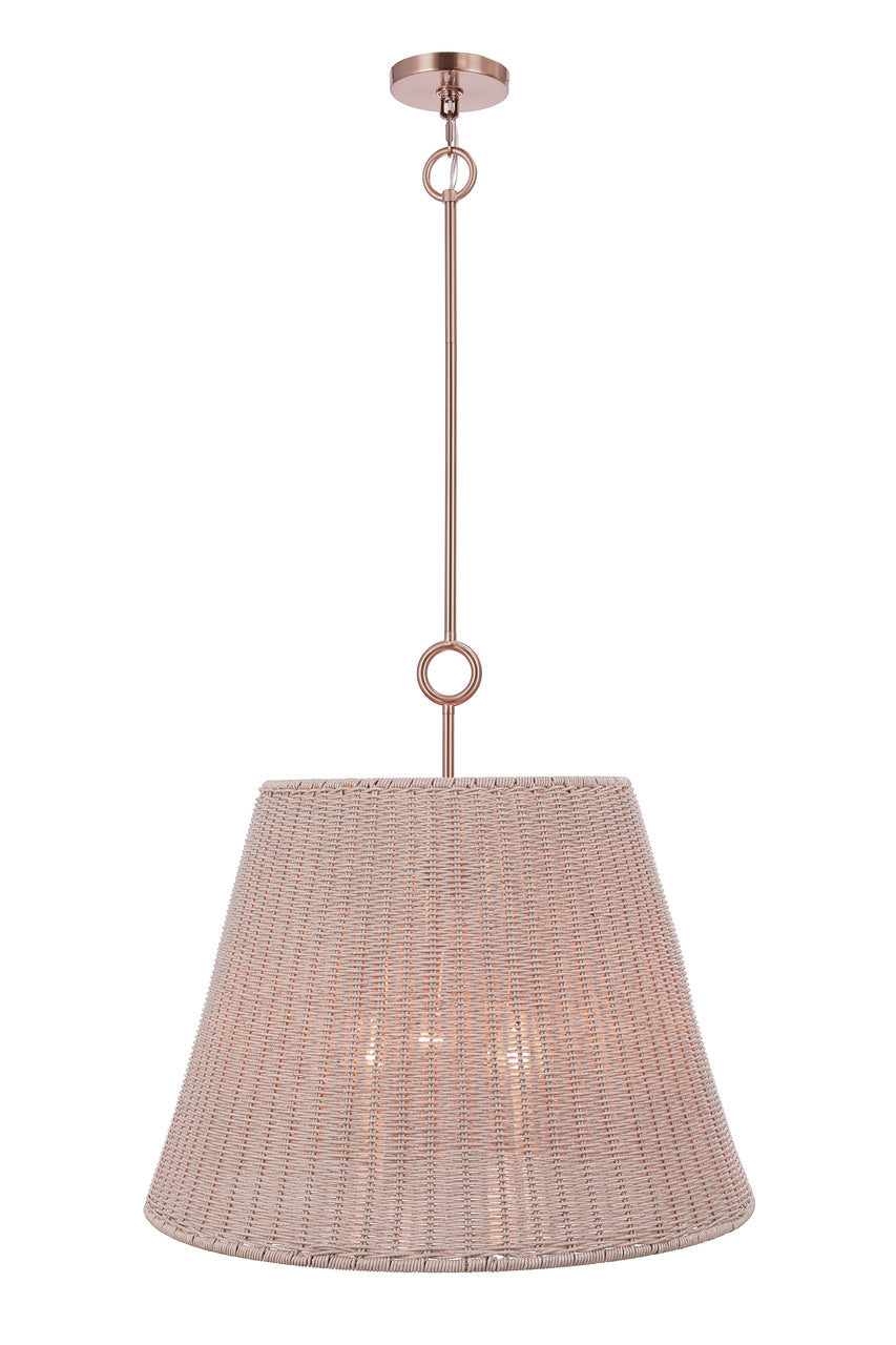 Kirsten Pendant in Premium Bronze / White Finished Rattan Shade by Craftmade