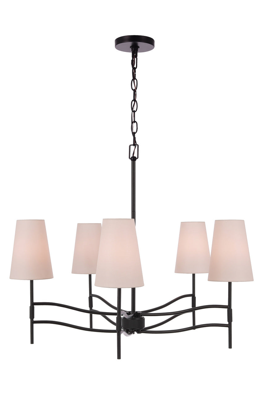 Astor Chandelier in Flat Black by Craftmade