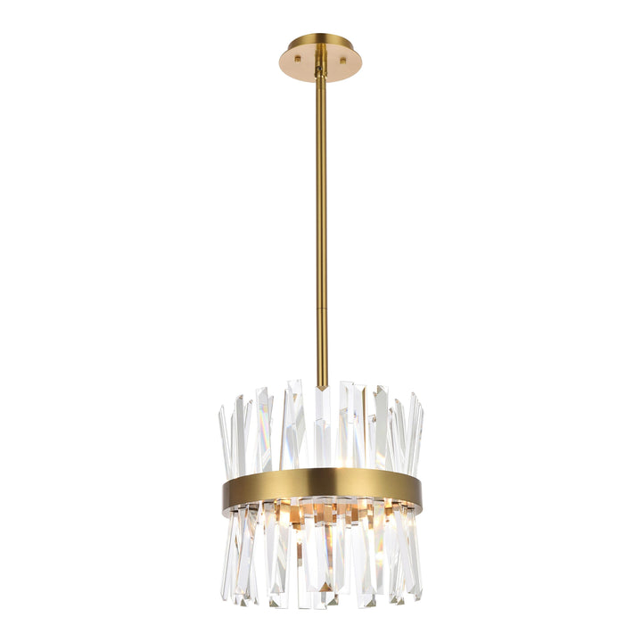 Serephina Crystal Pendant in Satin Gold by Elegant
