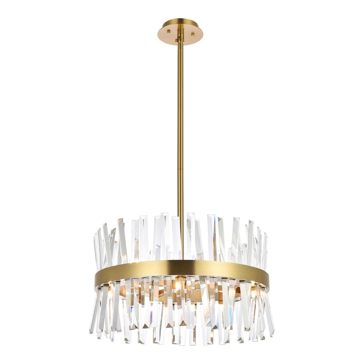 Serephina Crystal Pendant in Satin Gold by Elegant