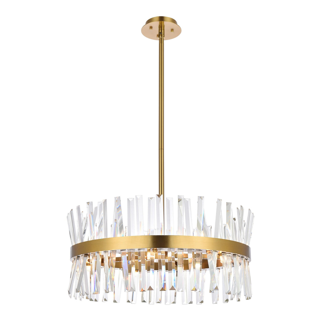 Serephina Crystal Pendant in Satin Gold by Elegant