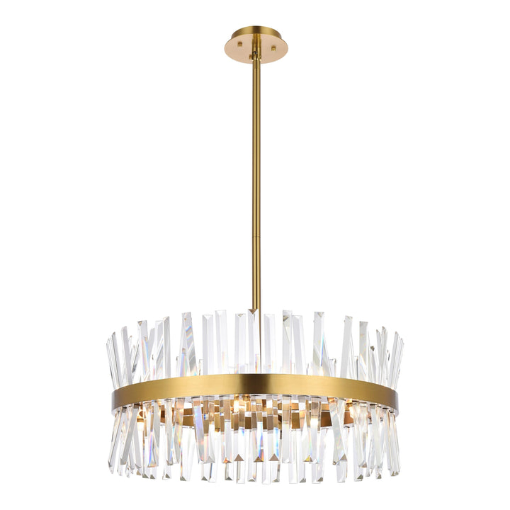 Serephina Crystal Pendant in Satin Gold by Elegant