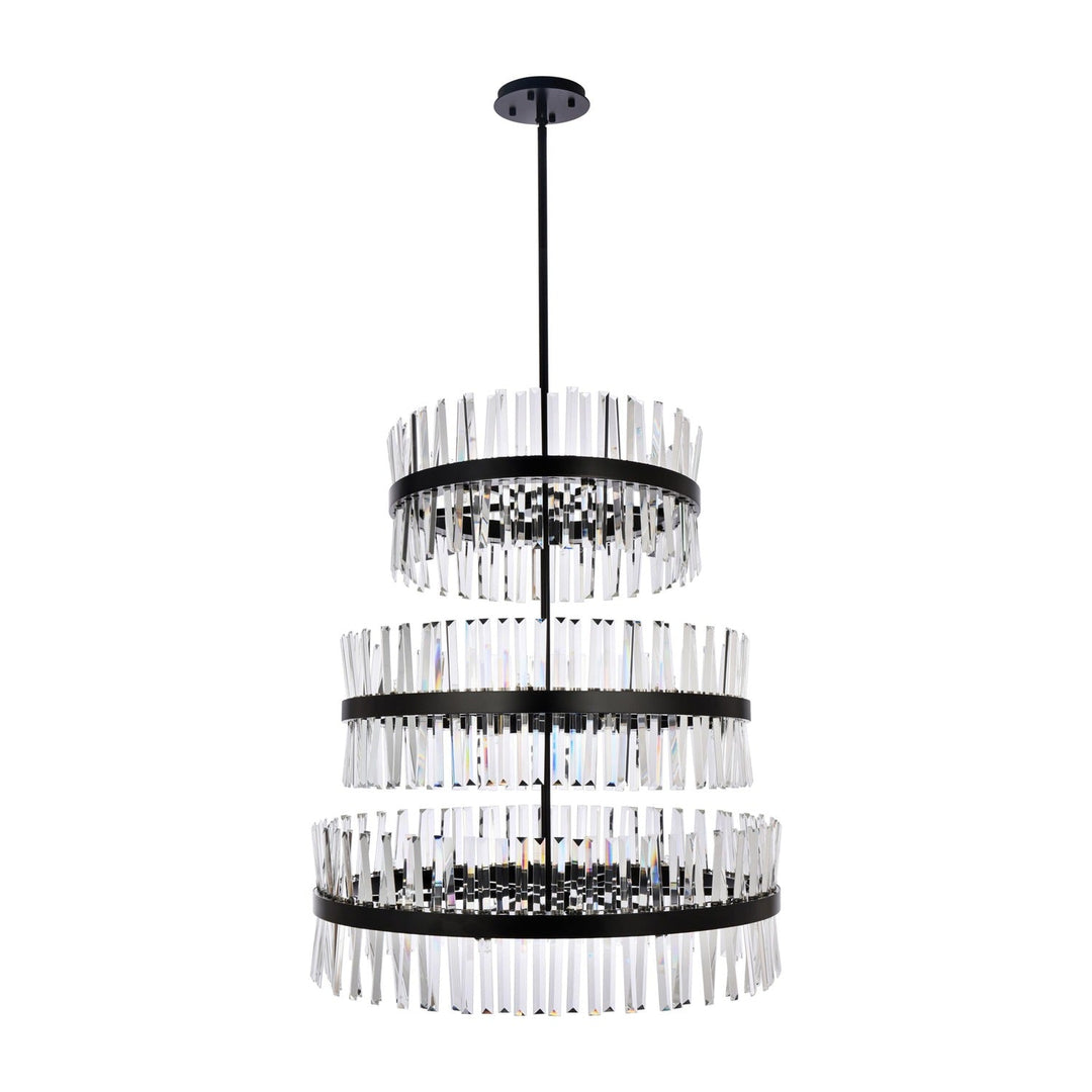 Serephina Crystal Chandelier in Black by Elegant