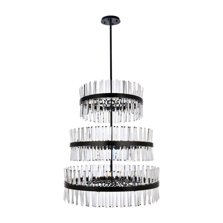 Serephina Crystal Chandelier in Black by Elegant