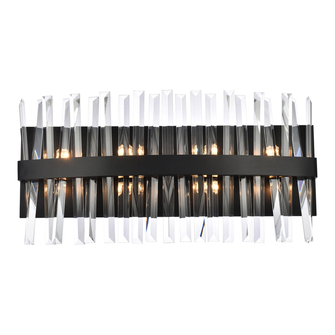 Serephina Crystal Vanity Light in Black by Elegant