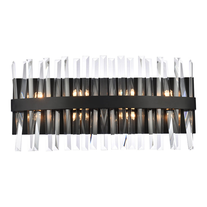 Serephina Crystal Vanity Light in Black by Elegant