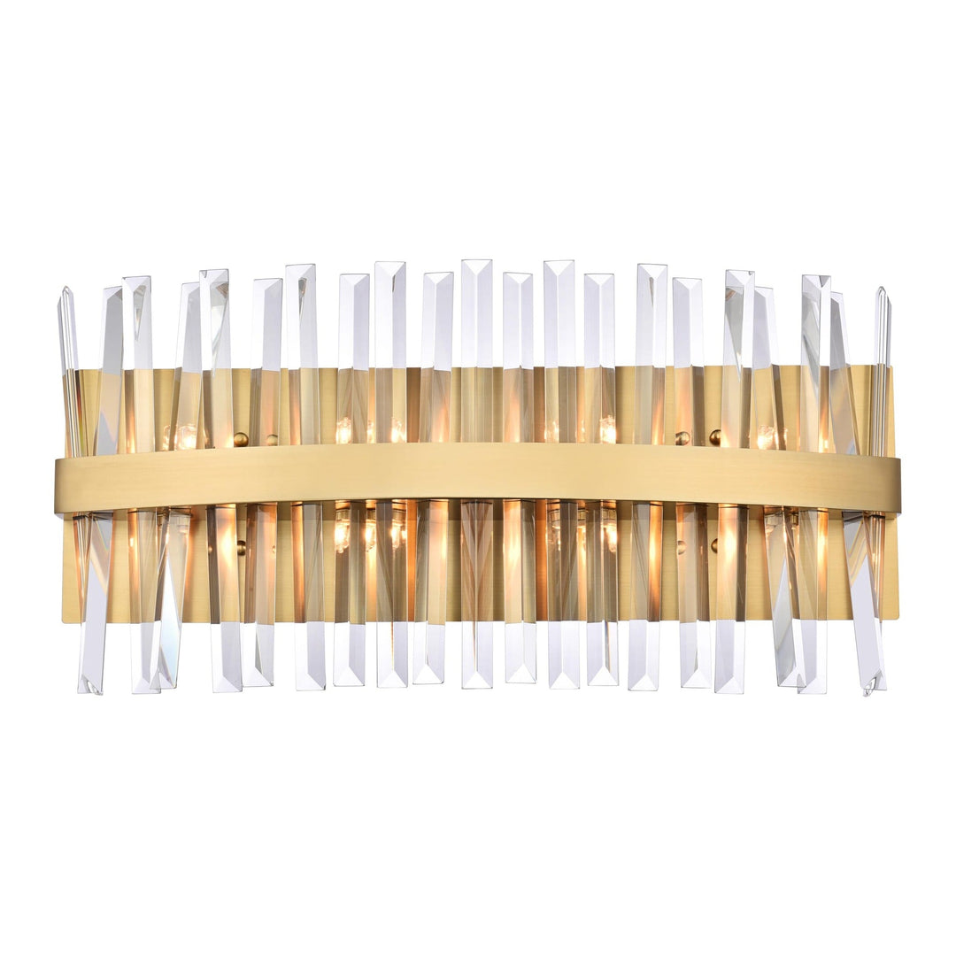 Serephina Crystal Vanity Light in Satin Gold by Elegant