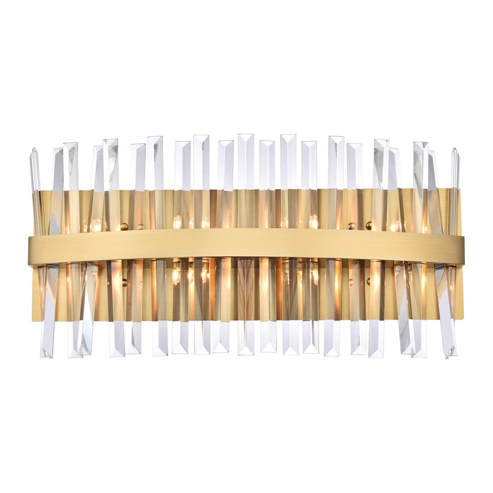 Serephina Crystal Vanity Light in Satin Gold by Elegant
