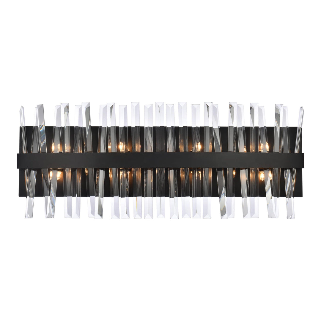 Serephina Crystal Vanity Light in Black by Elegant