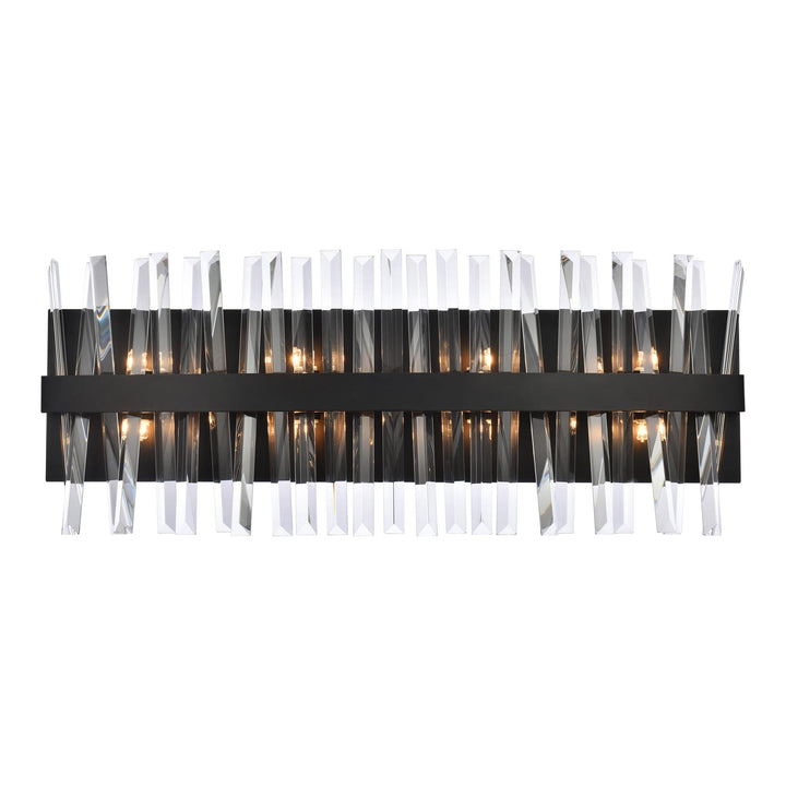 Serephina Crystal Vanity Light in Black by Elegant
