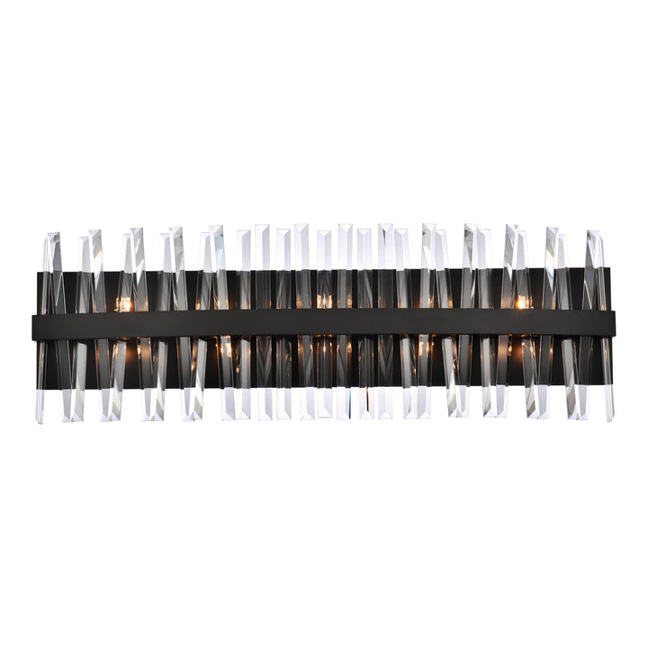 Serephina Crystal Vanity Light in Black by Elegant
