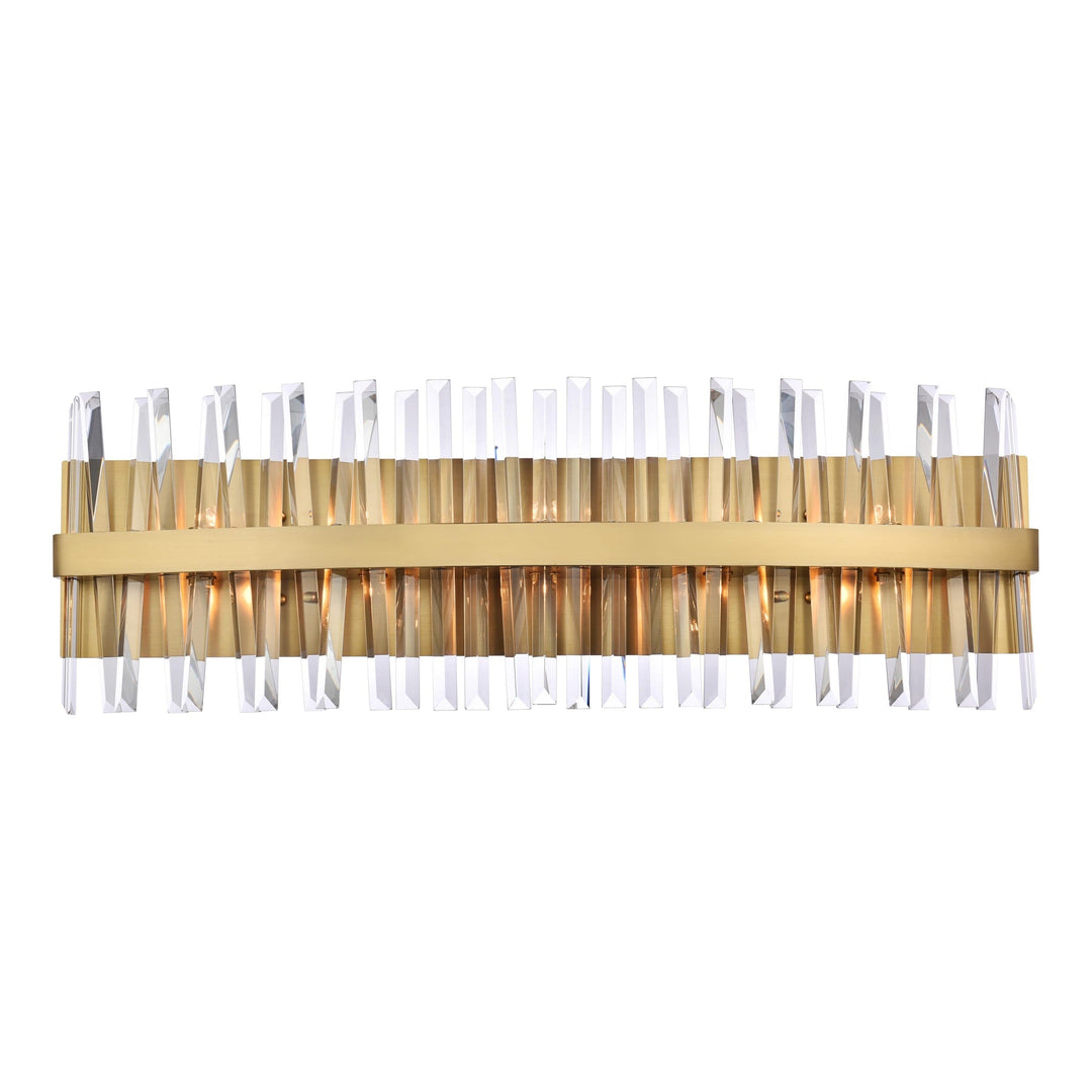 Serephina Crystal Vanity Light in Satin Gold by Elegant
