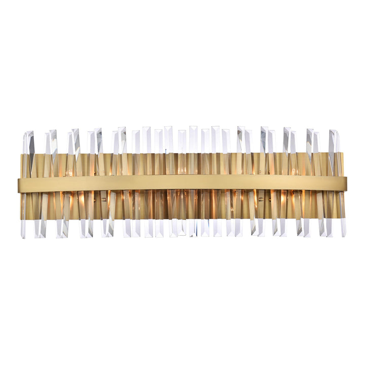 Serephina Crystal Vanity Light in Satin Gold by Elegant
