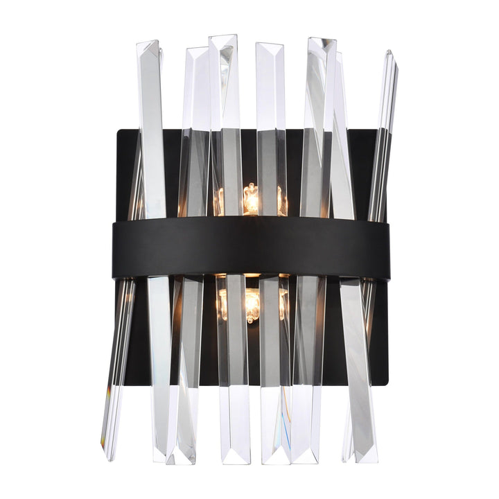 Serephina Crystal Vanity Light in Black by Elegant
