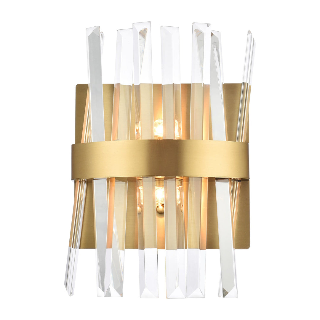 Serephina Crystal Vanity Light in Satin Gold by Elegant