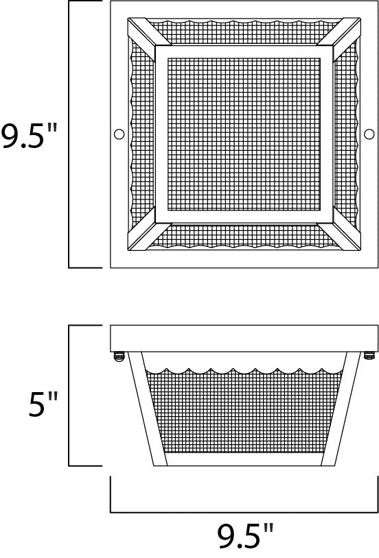 Outdoor Essentials Outdoor Ceiling Mount dimensions diagram