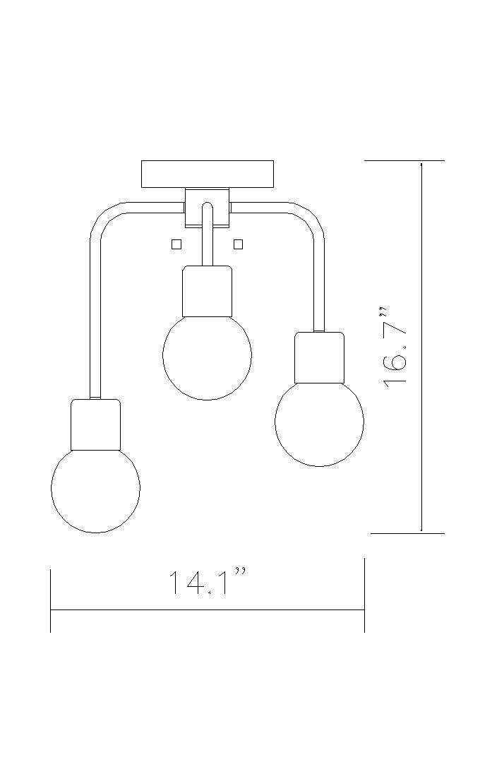 Neutra - 3 Light Semi-Flush Mount